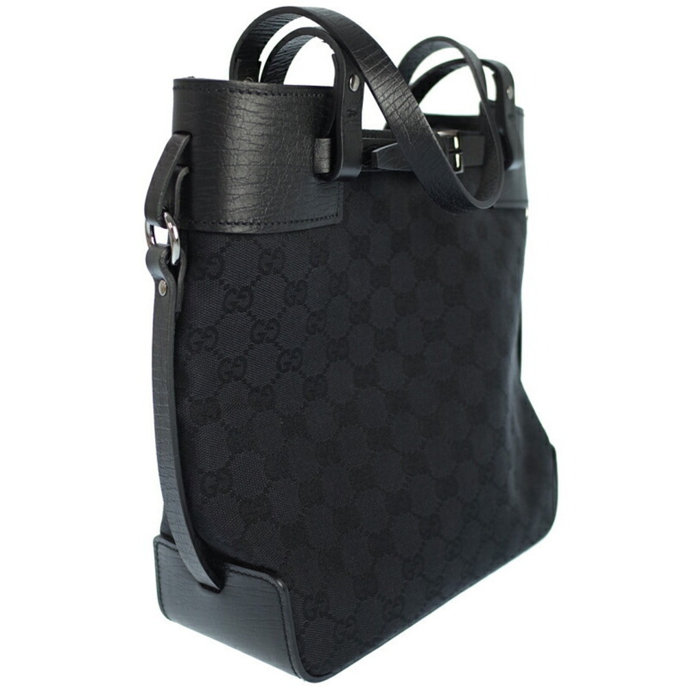 Gucci belt canvas Black bag tote monogram GG
